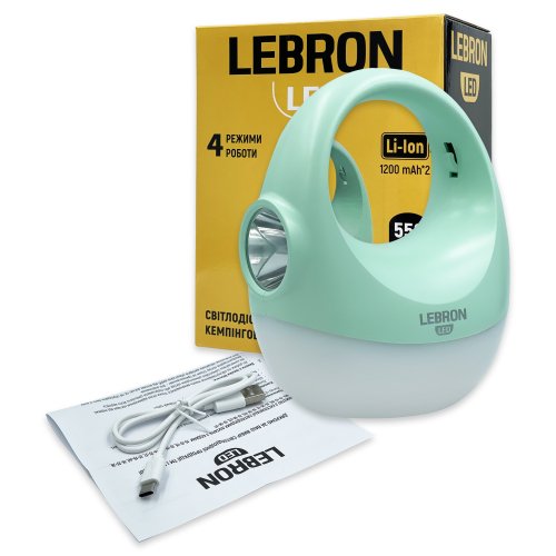 Портативний акумуляторний світлодіодний ліхтар Lebron L-HL-617 7.5W 1200mAh зелений 15-16-17