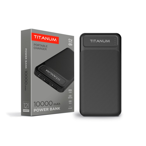 Портативний зарядний пристрій (повербанк) TITANUM 912 Black 10000mAh TPB-912-B