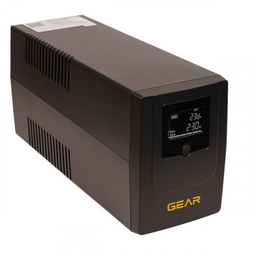 ИБП непрерывного действия Gear 1000VA 720W LCD plastic RJ45+USB GU-1000PLCD