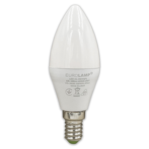 LED лампа Eurolamp ЕCО серия "P" 8W E14 4000K LED-CL-08144(P)