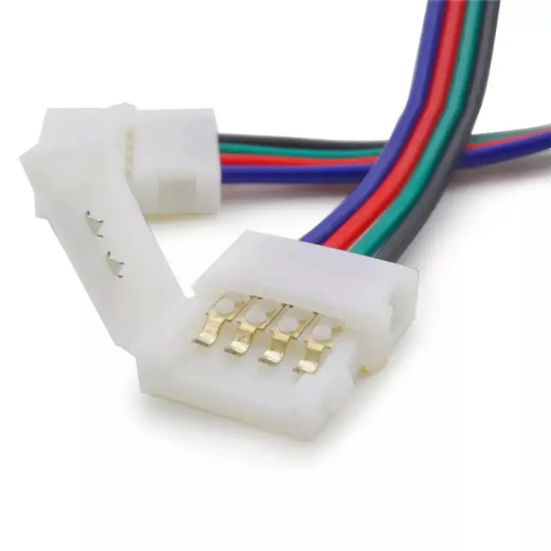 Конектор OEM для LED стрічки RGB 12В, 2 затиску через провід 4pin 10мм 22203