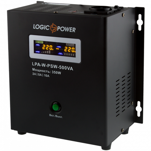 ИБП Logicpower LPA-W-PSW-500VA (350Вт) 2A/5A/10A с правильной синусоидой 12В 0007145 LP7145