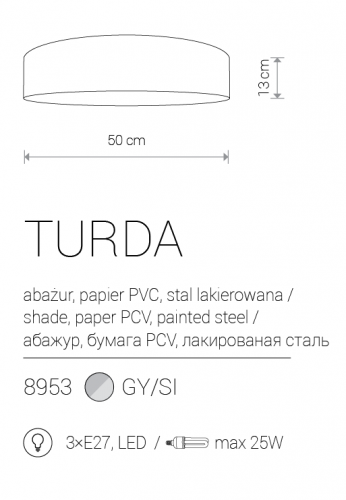 Люстра Nowodvorski TURDA GRAY III 8953