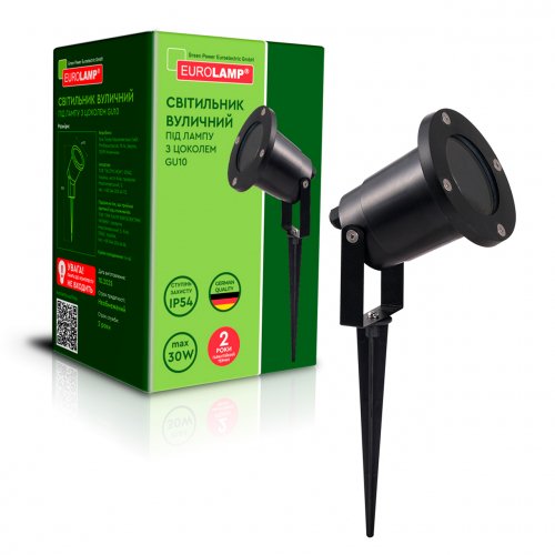 Грунтовый светильник Eurolamp GU10 IP54 черный SL-1xGU10(black)
