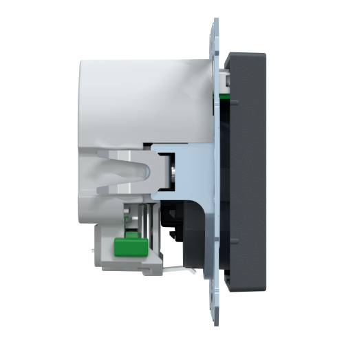 Розетка Schuko с заземлением и 2 USB 2,4 A Schneider Merten Антрацит MTN2366-0414