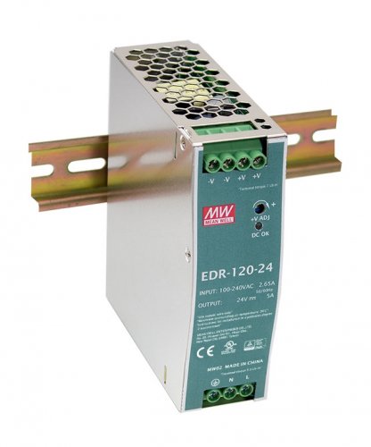 Блок питания на DIN-рейку Mean Well 120W 5A 24V EDR-120-24