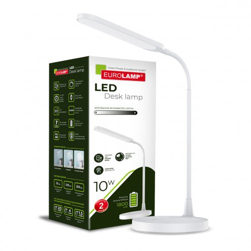 Настольная LED лампа аккумуляторная Eurolamp 10W 1800mAh 4000К белая LED-TLB-10W(white)