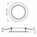 LED светильник Videx Back 15W 5000K встраиваемый круглый VL-DLBR-155