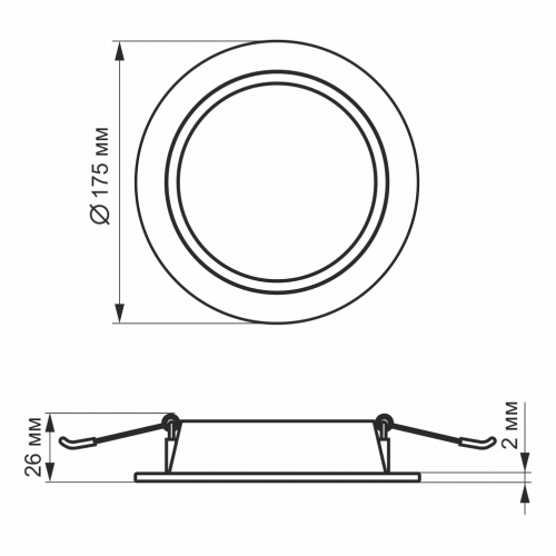 Точковий LED світильник Videx Back 15W 5000K вбудований круглий VL-DLBR-155