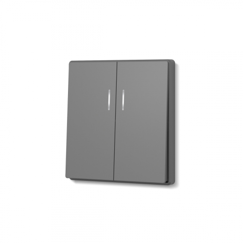 Выключатель Videx Nota двухклавишный с подсветкой серый графит VF-NT-SW2L-GR