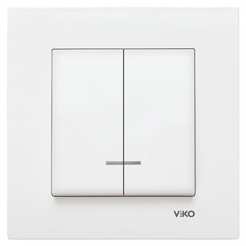 Выключатель с подсветкой 2-ух клавишный Viko Karre белый (90960050)