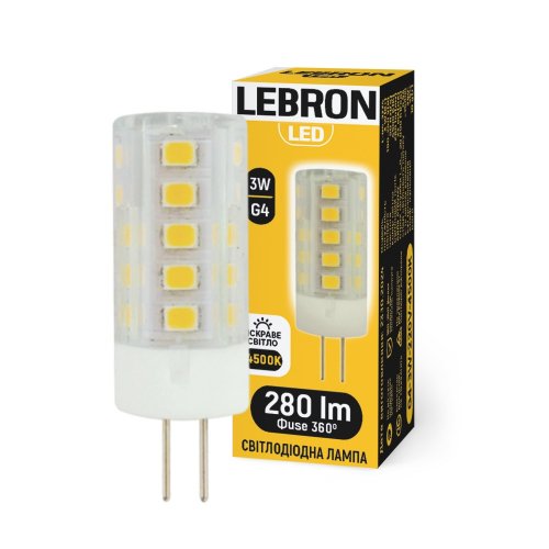 Світлодіодна LED лампа Lebron L-G4 3W G4 4500K 11-16-04