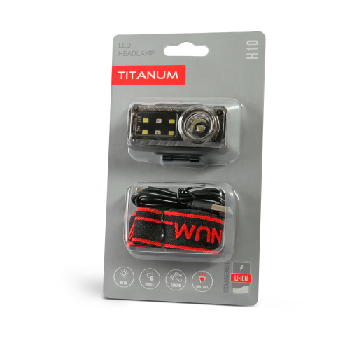 Налобный светодиодный аккумуляторный LED фонарь Titanum 80Lm 6500/12000K IPX3 TLF-H10