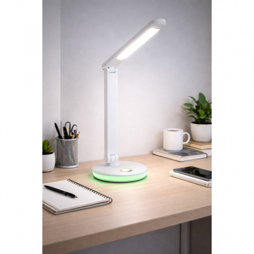 Настільна LED лампа Goldlux Neptun акумуляторна 7W 4000К+RGB IP20 USB білий 325037