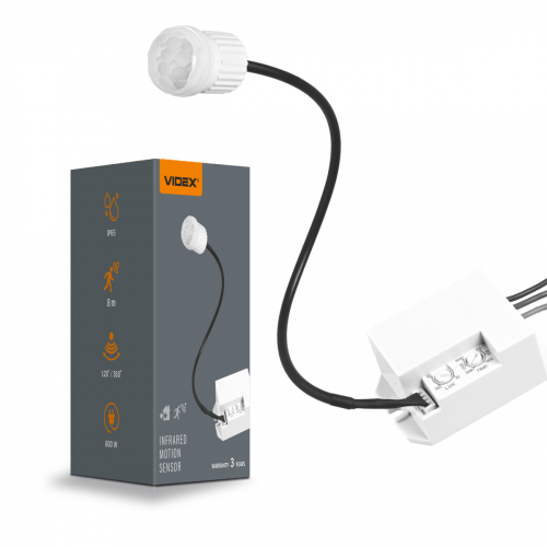 Датчик руху та освітленості Videx 800W IP65 інфрачервоний білий VL-SPR24