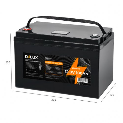Акумулятор Delux LiFePO4 літій залізо фосфатний 12.8В 100 Аг 90023747