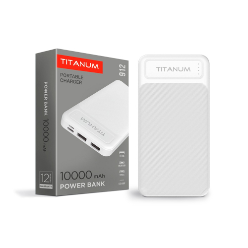 Портативное зарядное устройство (повербанк) TITANUM 912 White 10000mAh TPB-912-W