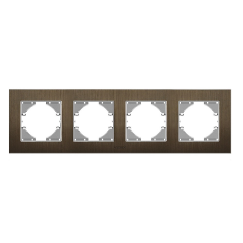 Рамка шоколадний алюміній 4 поста горизонтальна Videx Binera VF-BNFRA4H-CH