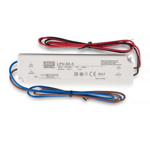 Блок питания Mean Well 40W 5V 8A IP67 LPV-60-5 Блок питания Mean Well 40W 5V 8A IP67 LPV-60-5