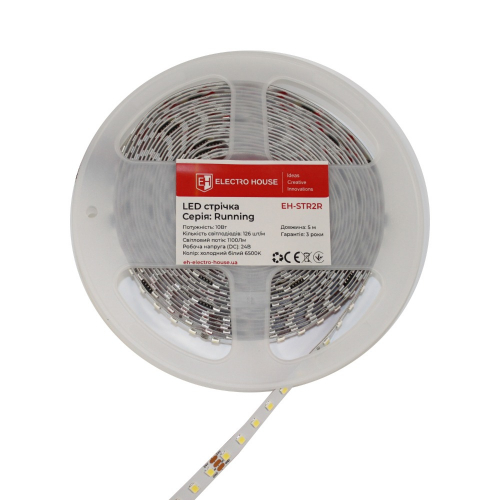 LED стрічка ElectroHouse Running 126шт/м 10W/м IP20 24V 6500К EH-STR2R