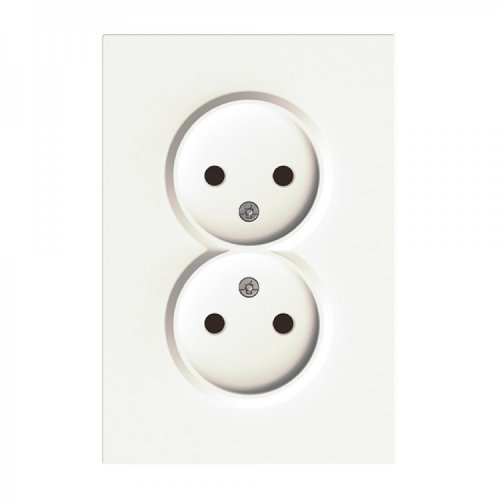 Розетка Ardero ER112-W Soft двойная без заземления белая 8631