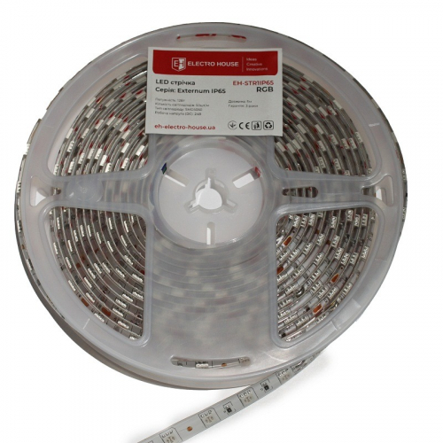 LED стрічка ElectroHouse Externum IP65 SMD5050 50шт/м 12W/м 24V RGB EH-STR1IP65