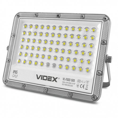 LED прожектор на солнечной батарее автономный Videx 50W 5000К VL-FSO2-505