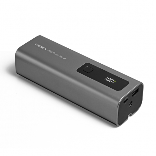 Портативний зарядний пристрій (повербанк) Videx 20000mAh 165W +Display VPB-366-G