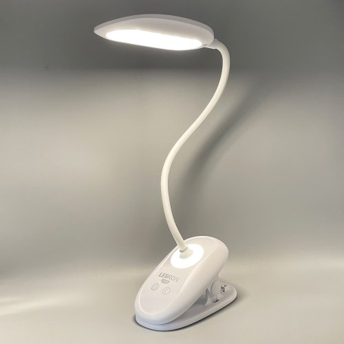 Настільна LED лампа акумуляторна Lebron L-TL-7506WH гнучка 5W 3000-6500K білий 15-13-52