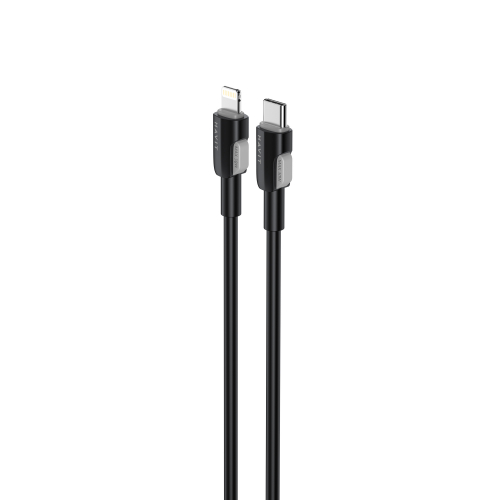 Кабель з'єднувальний зарядний HAVIT USB-C - Lightning PD30W 3A 1м силіконовий Black HV-CB309C