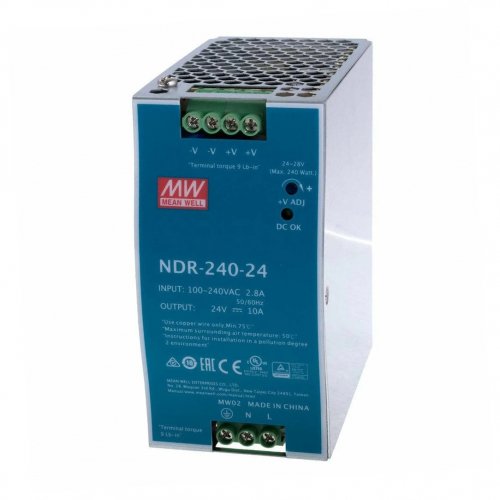 Блок живлення на DIN-рейку Mean Well 240W 24V NDR-240-24