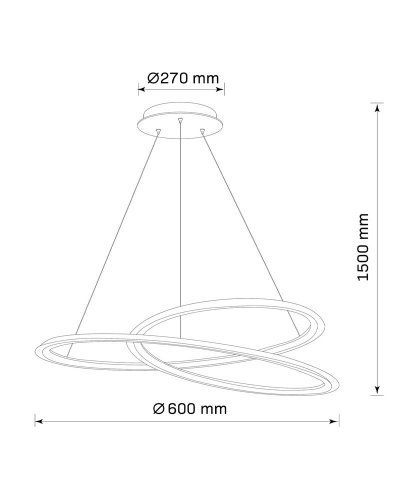 LED світильник підвісний Goldlux Tango 44W 4000K чорний 331106