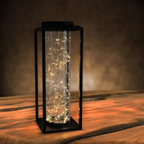 Настольная LED лампа Goldlux Glamour аккумуляторная уличная 3000K IP44 на солнечной батареи черная 329462