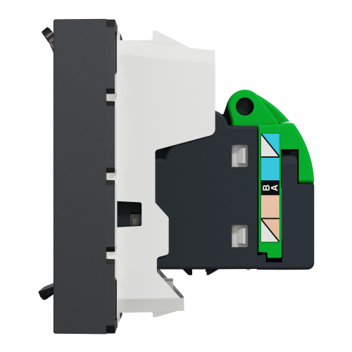 Розетка компьютерная, RJ45, одиночная, кат. 5е UTP, 2-мод., Schneider Unica New NU341154 антрацит