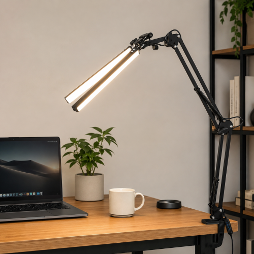Настільна LED лампа ElectroHouse FocusPro 15Вт 3000К/4000К/6000К струбцина чорний EH-LMT-15B