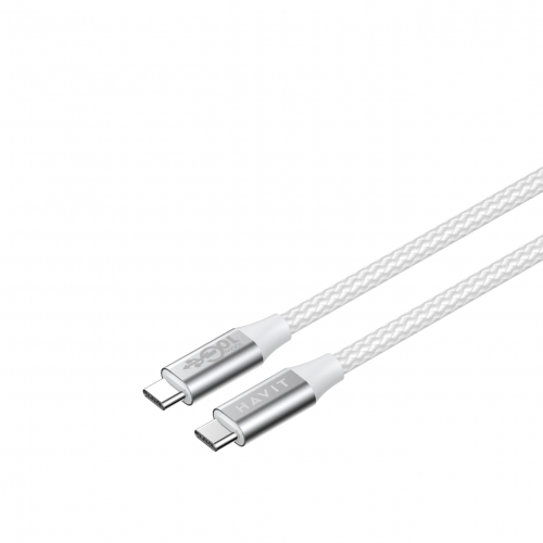 Кабель з'єднувальний зарядний HAVIT USB-C - USB-C PD100W 5A 1м White HV-CB6290
