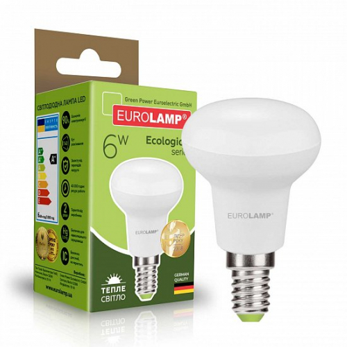 Світлодіодна лампа Eurolamp ЕCО серія "P" R50 6W E14 3000K LED-R50-06142(P)