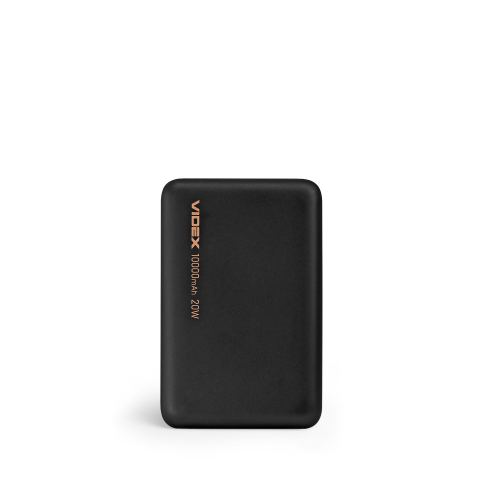 Портативное зарядное устройство (повербанк) Videx 10000mAh PD20W с беспроводной зарядкой Black VPB-331-B