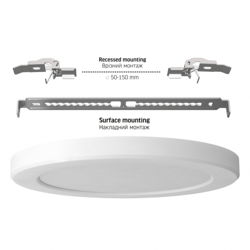 LED cветильник Videx DL6R 18W 3000-4000-6500K  встраиваемый круглый VL-DL6R-18CW