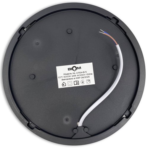 LED светильник накладной Biom 24W 5000К IP40 круглый черный NL-2-R24-B-5 25797