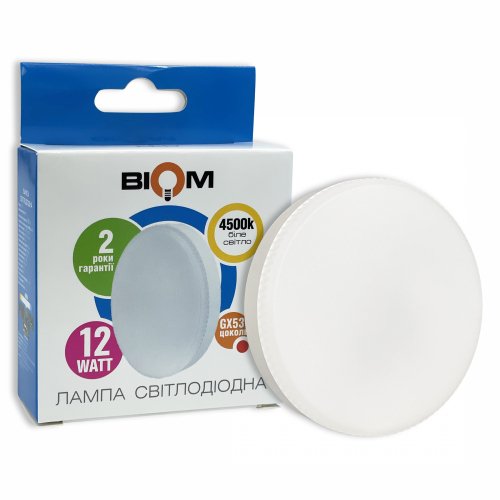 LED лампа Biom 12W GX53 4500K BT-597 24199
