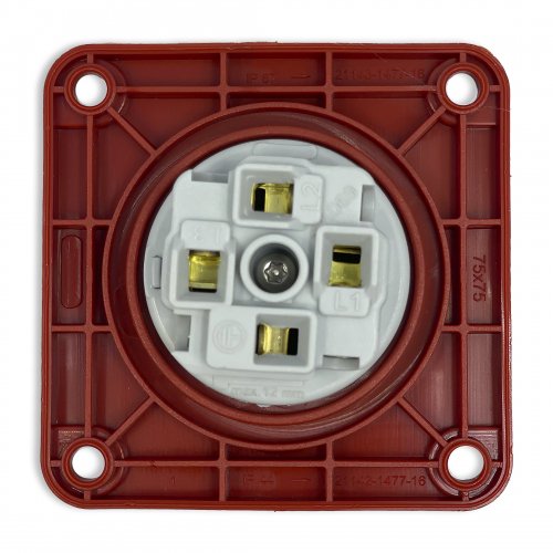 Розетка силова промислова TP Electric 4x16A 3P+PE із заземленням 75x75мм пряма 60-40-82