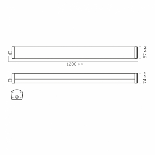 LED светильник влагозащищенный линейный Videx 48W 4000K IP65 1,2M VLE-BNW-48124