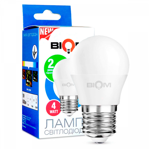 Світлодіодна лампа Biom G45 4W E27 3000K BT-543