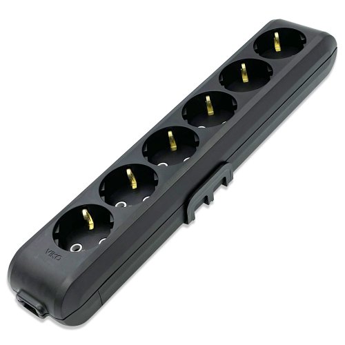 Колодка 6 гнізд із заземленням Viko Multi-let чорна 90134600