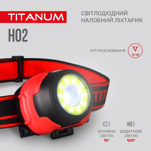 Налобний світлодіодний ліхтар Titanum 100Lm 6500K IP44 AAAx3 TLF-H02