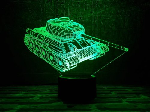 3D світильник "Танк" з пультом+адаптер+батарейки (3ААА) 09-012