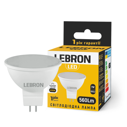 Світлодіодна LED лампа Lebron L-MR16 7W GU5.3 4100K 11-14-34