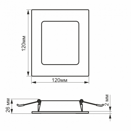 LED светильник Videx Back 6W 5000K встраиваемый квадратный VL-DLBS-065