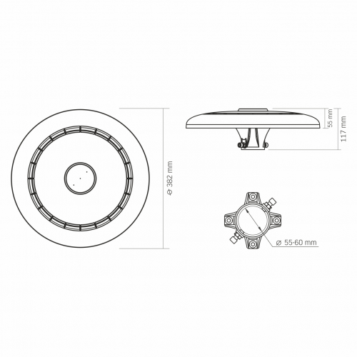 LED светильник парковый Videx 120W 3000/5000/6500K VL-SLP01-120B